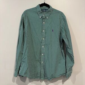 Ralph Lauren Green Striped Men's Shirt
